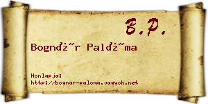 Bognár Palóma névjegykártya
